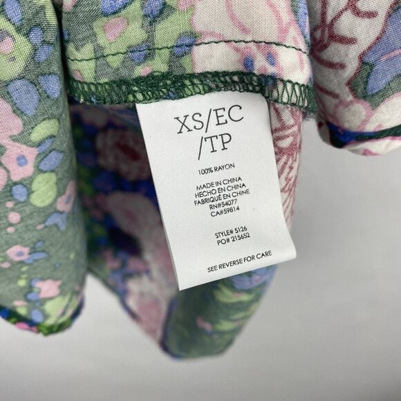 Cabi Isla Floral Print Button-Up Trellis Tank Top Green Spaghetti Strap Size XS - Picture 5 of 5